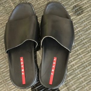 Men’s Prada Leather Slides